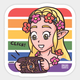 PRIDE Blonde Tourist Elf - Gaming Summer Sticker